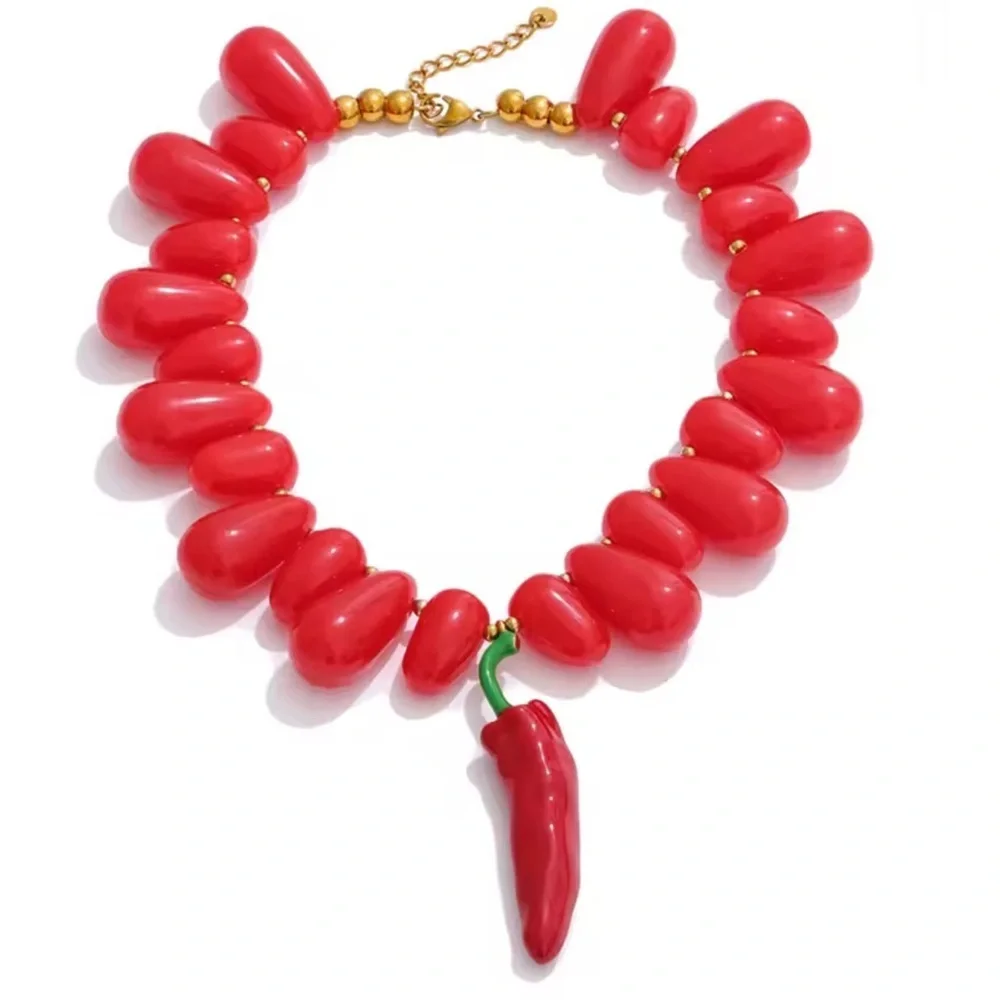 Red Chili Pepper Hot Necklace
